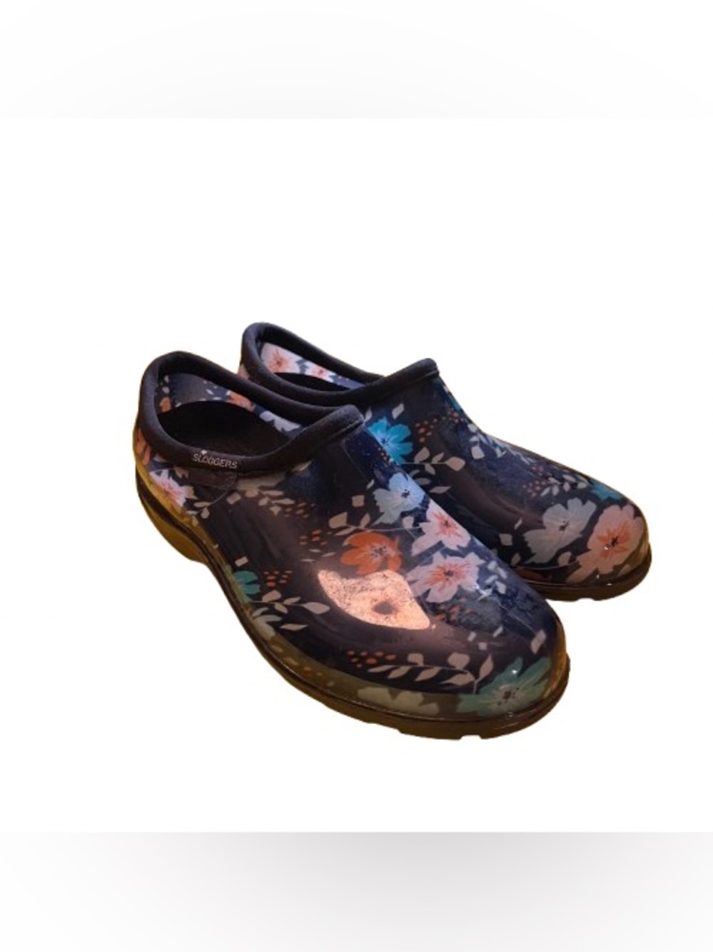 Sloggers Floral Fun Blue Waterproof Garden Shoes Clogs Women’s Size 8